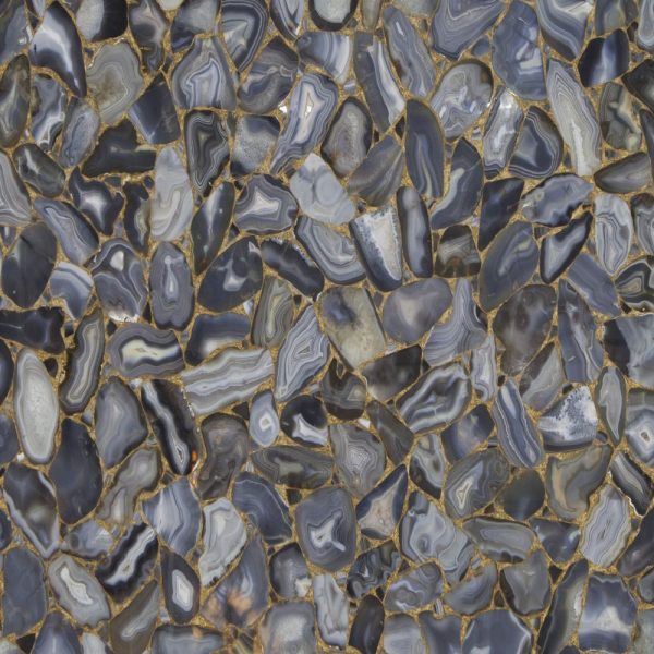 Агат Agate Rubane With Gold Inlay